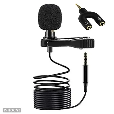 3.5mm Collar Mic for Recording Voice/Interview/Video  3.5mm Audio Jack To Headph(Multi Color)     pack of (2)-thumb0