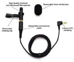 3.5mm Collar Mic for Recording Voice/Interview/Video  3.5mm Audio Jack To Headph(Multi Color)     pack of (2)-thumb1