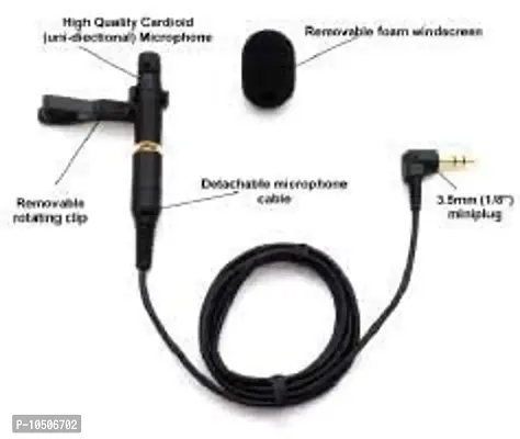 3.5mm Collar Mic for Recording Voice/Interview/Video  3.5mm Audio Jack To Headph(Multi Color)     pack of (2)-thumb2