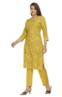 NANAK FEB Women's Rayon Kurti with Pants Set | Kurti with Palazzo Set-thumb3