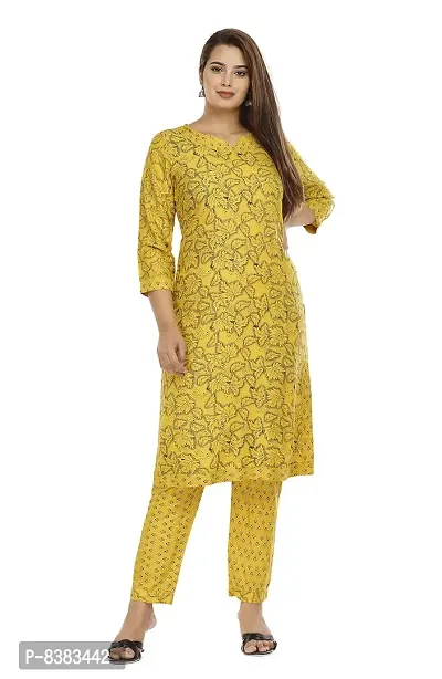 NANAK FEB Women's Rayon Kurti with Pants Set | Kurti with Palazzo Set-thumb0