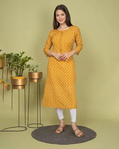 Stylish Printed Cotton Straight Kurtis