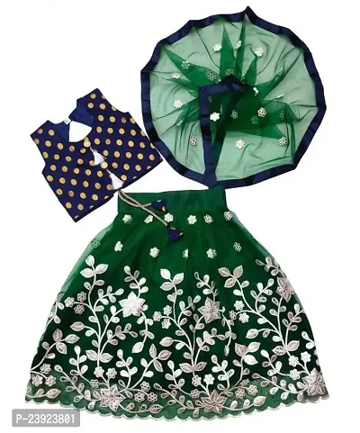 F Plus Fashion Girl's Net Readymade Lehenga Choli (FP_K_LC012_Green_7 Years-8 Years)-thumb0