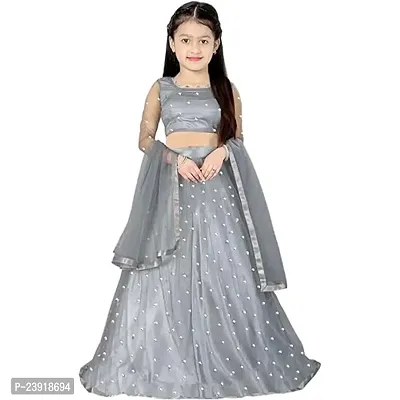 F Plus Fashion Girls Net Embroidered Traditional Lehenga Choli-thumb0