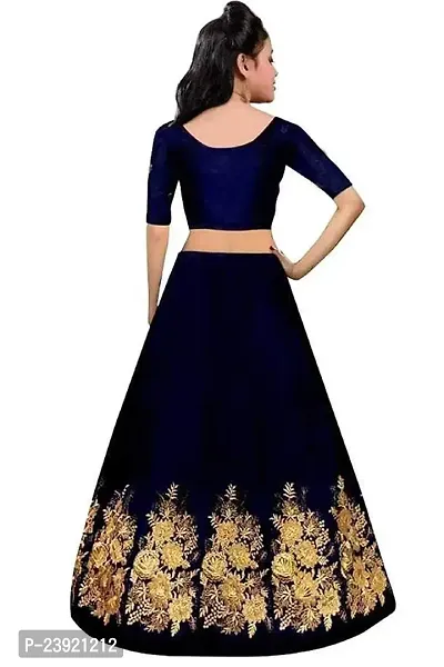 F Plus Fashion Girl's Silk Semi-stitched Lehenga Choli-thumb2