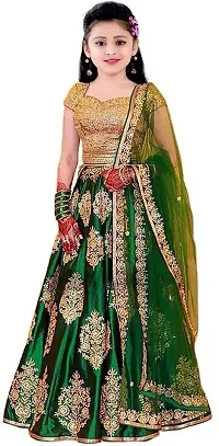 F Plus Fashion Girl's Silk Semi-stitched Lehenga Choli-thumb1