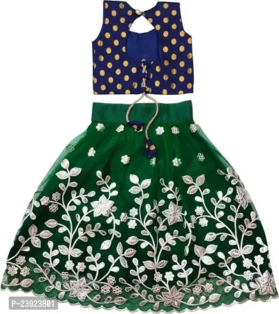 F Plus Fashion Girl's Net Readymade Lehenga Choli (FP_K_LC012_Green_7 Years-8 Years)-thumb2