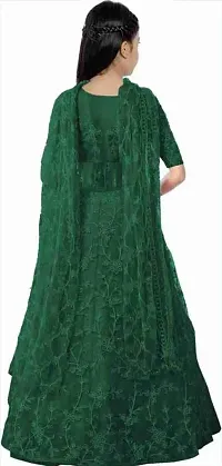 F Plus Fashion Girls Latest Designer Wedding Wear Semi Stitched Lehenga Choli (8-9 Years, Green)-thumb1