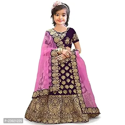 F Plus Fashion Girls Taffeta Satin Designer Lehenga Choli-thumb0