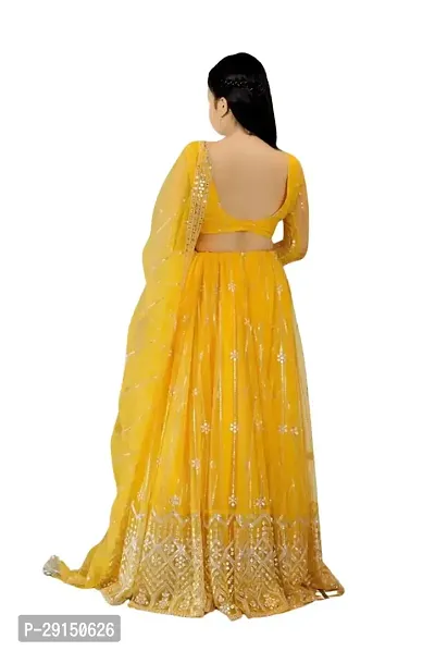 Girls Embroidered Wedding Wear Lehenga Choli-thumb3