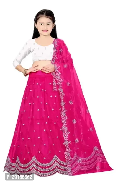 Girls Latest Embroidered Wedding Wear Lehenga Choli_(Suitable To 3-15 Years Girls)Free Size-thumb0