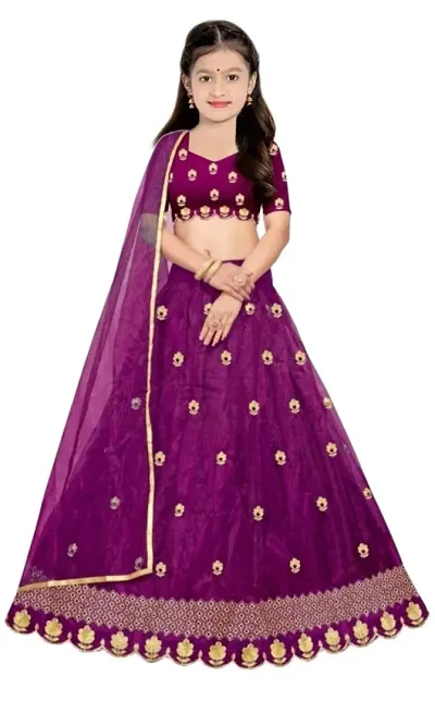 Girls Net Embroidered Latest Designer Party wear Lehenga Choli