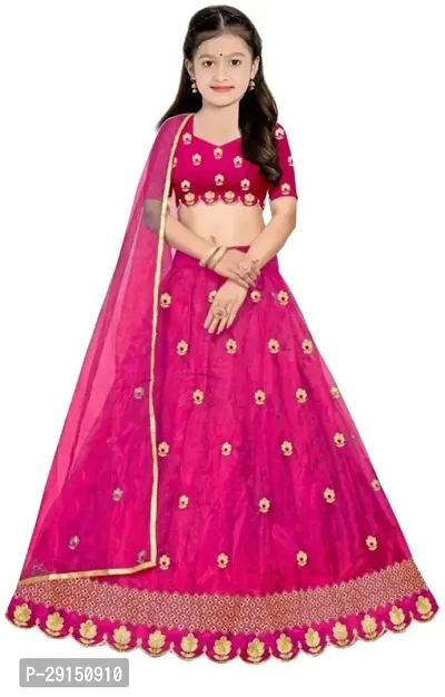 Girls Net Embroidered Latest Designer Party wear Lehenga Choli-thumb0