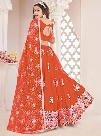 Girls White Flower Embroidered Wedding Wear lehenga Choli-thumb1