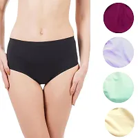 Bewild Seamless Cotton Panty Liners for Women and Girls Daily use Panties (Combo Pack - 5) May Vary Prints and Color /Prints-thumb1