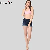 BEWILD Full Coverage Backless Cotton Bra for Women and Girls/Ladies/Casual/Non-Padded/Everyday/t-Shirt/Non Wired/Adjustable/Supported Attached Transparent Strap & Band(Baby Pink) (C, 34)-thumb3