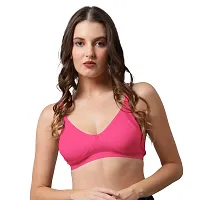Be-Wild Full Coverage Non Padded Backless Transparent Strap Bra for Women and Girls/Ladies/Black/Cotton/Casual/t-Shirts/Everyday/Regular/Bras (Pack of - 3) (B, Pink : Black : Maroon, 42)-thumb4