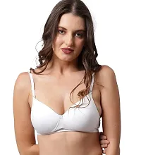 BEWILD Bra for Women and Girls/Ladies/Full Coverage/t-Shirt/Sports Bra/Casual/Everyday/Regular/Padded/Comfort/Bra Panty Set/Non Wired (C, White, 28)-thumb3