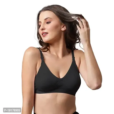 Be-Wild Full Coverage Backless Cotton Bra for Women and Girls/Ladies/Casual/Non-Padded/Everyday/t-Shirt/Fancy/Non Wired/Adjustable/Supported Bra Attached Transparent Strap & Band (34, Black)-thumb5