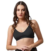 Be-Wild Full Coverage Non Padded Backless Transparent Strap Bra for Women and Girls/Ladies/Black/Cotton/Casual/t-Shirts/Everyday/Regular/Bras (Pack of - 3) (C, White : Black : Skin, 40)-thumb3