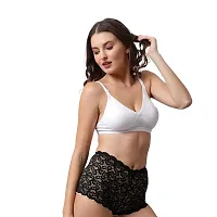 Bewild Full Coverage Backless Cotton Bra for Women and Girls/Ladies/Casual/Non Padded/Everyday/t-Shirt/Fancy/Non Wired/Adjustable Supported Bra/Transparent Strap & Band Free (B, White, 32)-thumb4