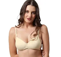 BEWILD Bra for Women and Girls/Ladies/Full Coverage/t-Shirt/Sports Bra/Casual/Everyday/Regular/Padded/Comfort/Bra Panty Set/Non Wired (B, Skin, 28)-thumb3