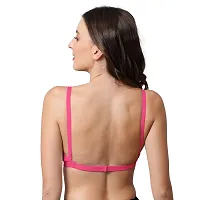 Be-Wild Full Coverage Non Padded Backless Transparent Strap Bra for Women and Girls/Ladies/Black/Cotton/Casual/t-Shirts/Everyday/Regular/Bras (Pack of - 3) (B, White : Pink : Skin, 42)-thumb3
