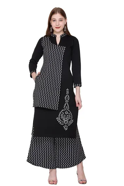 Stylish Modal A-Line Printed Kurta Bottom Set