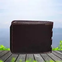 Designer Brown Artificial Leather Solid Two Fold Wallet For Men-thumb1