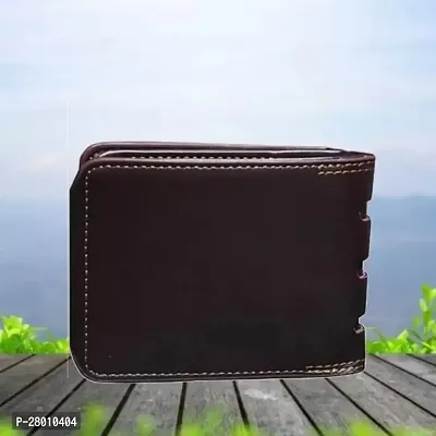 Designer Brown Artificial Leather Solid Two Fold Wallet For Men-thumb2