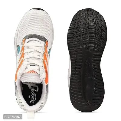 JSZOOM Black-Orange Coloured Mesh Sports Shoes for Men's-thumb5