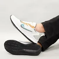JSZOOM Black-Orange Coloured Mesh Sports Shoes for Men's-thumb3
