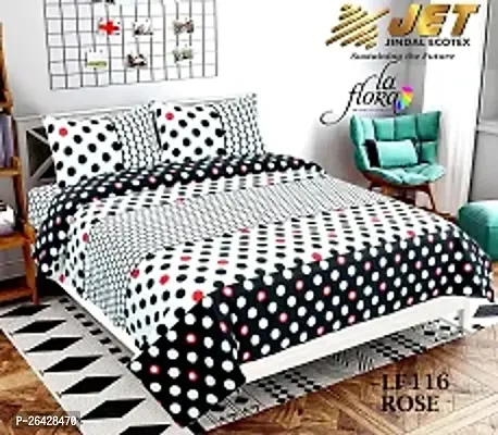 Comfortable Cotton Double Printed Double 1 Bedsheet + 2 Pillowcovers