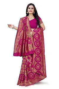 Kesariya Women's Zari Saree with Blouse (KE_Ovel_Pink)-thumb2