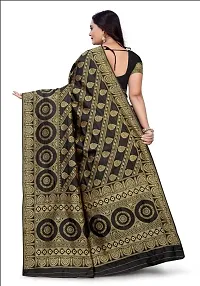 Kesariya Women's Zari Saree with Blouse (KE_Ovel_Black)-thumb3