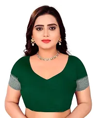 Kesariya Women's Zari Saree with Blouse (KE_Leriya_Green)-thumb4