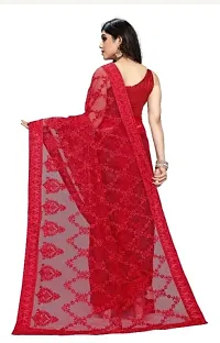 Kesariya Women's Embroidered Saree with Blouse (KE_Dabbang_Red)-thumb3