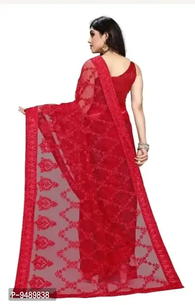 Kesariya Women's Embroidered Saree with Blouse (KE_Dabbang_Red)-thumb4