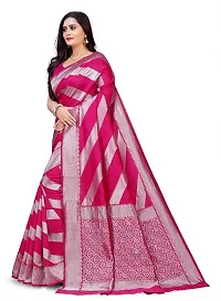 Kesariya Women's Zari Saree with Blouse (KE_Leriya_Pink)-thumb3