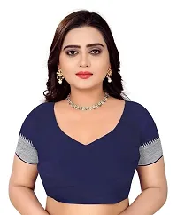 Kesariya Women's Zari Saree with Blouse (KE_Leriya_Blue)-thumb4