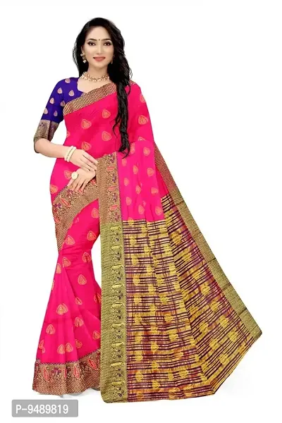 Kesariya Women's Zari Saree with Blouse (KE_Anamika_Peach)-thumb0