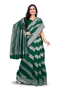 Kesariya Women's Zari Saree with Blouse (KE_Leriya_Green)-thumb1