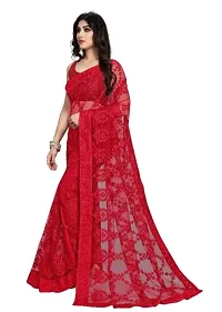 Kesariya Women's Embroidered Saree with Blouse (KE_Dabbang_Red)-thumb2