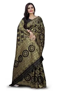 Kesariya Women's Zari Saree with Blouse (KE_Ovel_Black)-thumb2