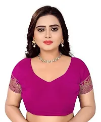 Kesariya Women's Zari Saree with Blouse (KE_Ovel_Pink)-thumb4