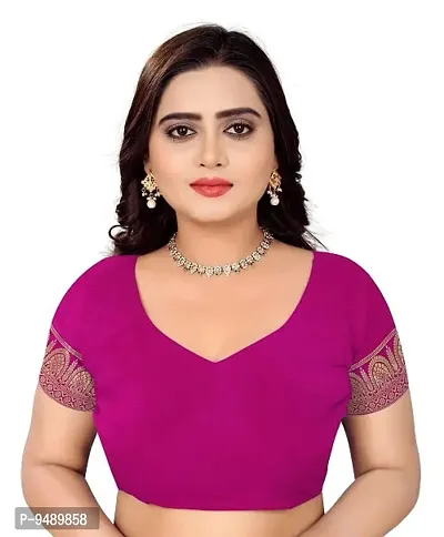 Kesariya Women's Zari Saree with Blouse (KE_Ovel_Pink)-thumb5