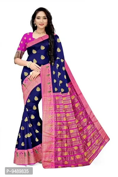 Kesariya Women's Zari Saree with Blouse (KE_Anamika_Blue)