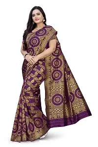 Kesariya Women's Zari Saree with Blouse (KE_Ovel_Purple)-thumb2