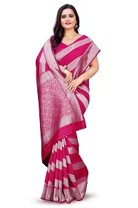 Kesariya Women's Zari Saree with Blouse (KE_Leriya_Pink)-thumb2