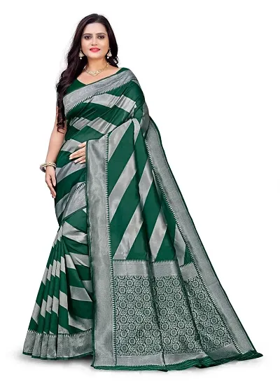 Kesariya Women's Zari Saree with Blouse (KE_Leriya_Red)